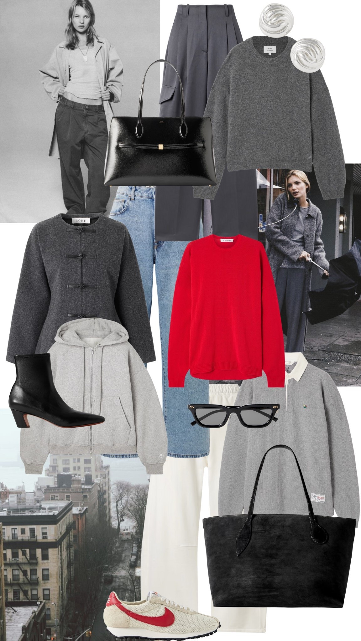Grey Days + Pops of Red 

High street | jeans | Jacket Bag | work | City | Autumn | Winter | NET-A-PORTER | Red | Grey | Boots | Hoody | Red Knit | Red Jumper 

#LTKuk #LTKautumn #LTKeurope