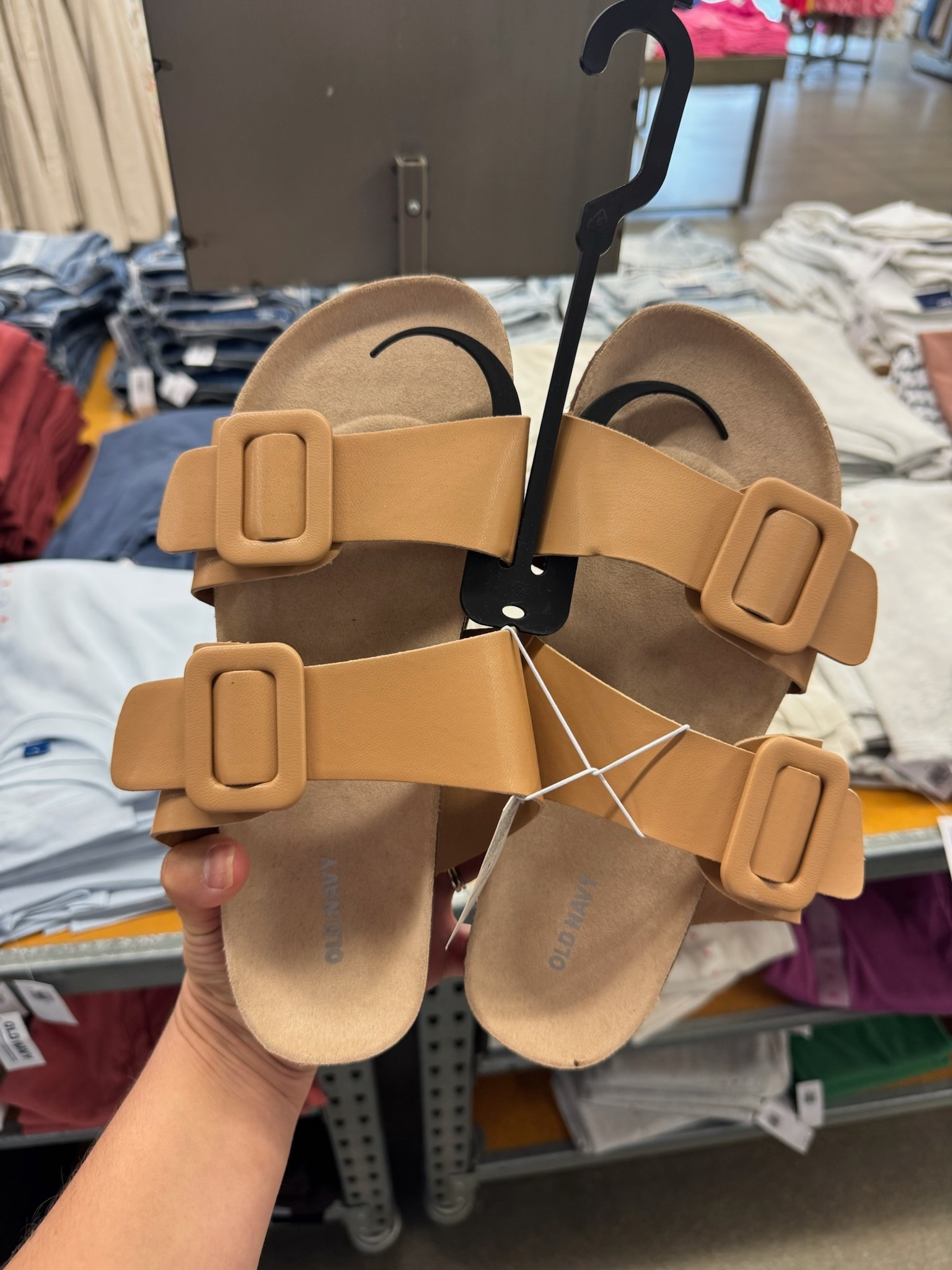 Old navy Birkenstock inspired shoes! On sale now for under $15! I love the brown color and they were surprisingly comfy! 

Summer shoes, summer sandals, cute shoes for summer, Birkenstock, slides

#LTKStyleTip #LTKSaleAlert #LTKShoeCrush