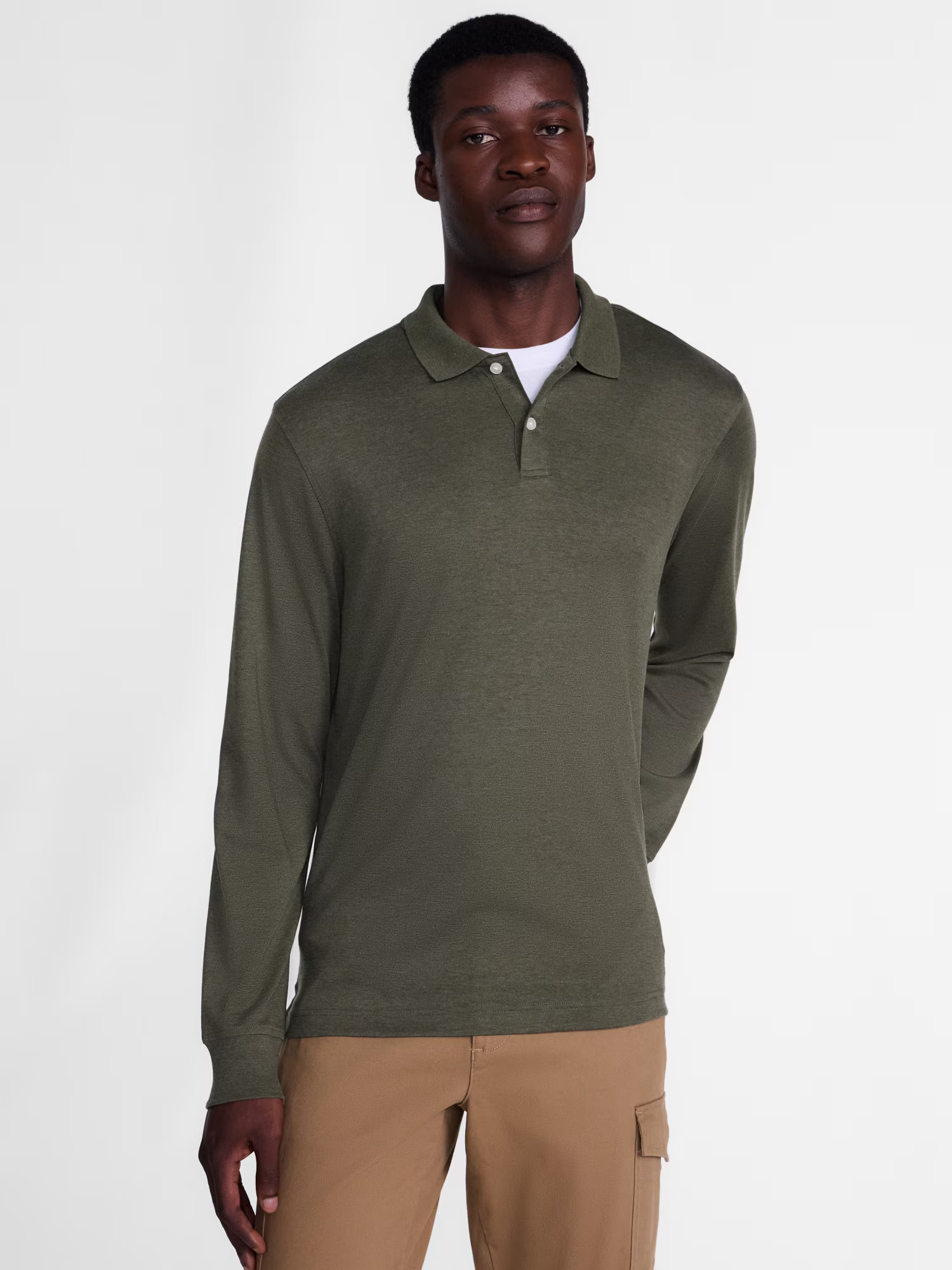 George Men's Interlock Polo Shirt with Long Sleeves, Sizes S-5XB | Walmart (US)