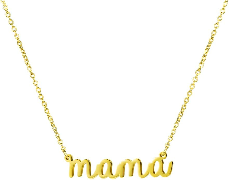 Awegift Personalized Name Necklace 18K Gold Plated New Mom Bridesmaid Gift Jewelry for Women | Amazon (US)