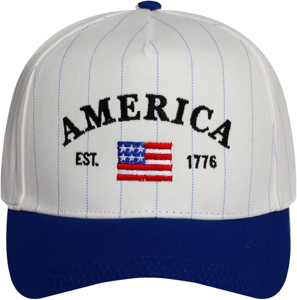 MIRMARU Patriotic America USA Embroidered 5 Panel Cotton Two Tone Trucker Hat for Men and Women. | Amazon (US)