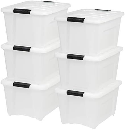 IRIS USA 32 Qt. Plastic Storage Bin Tote Organizing Container with Durable Lid and Secure Latching B | Amazon (US)