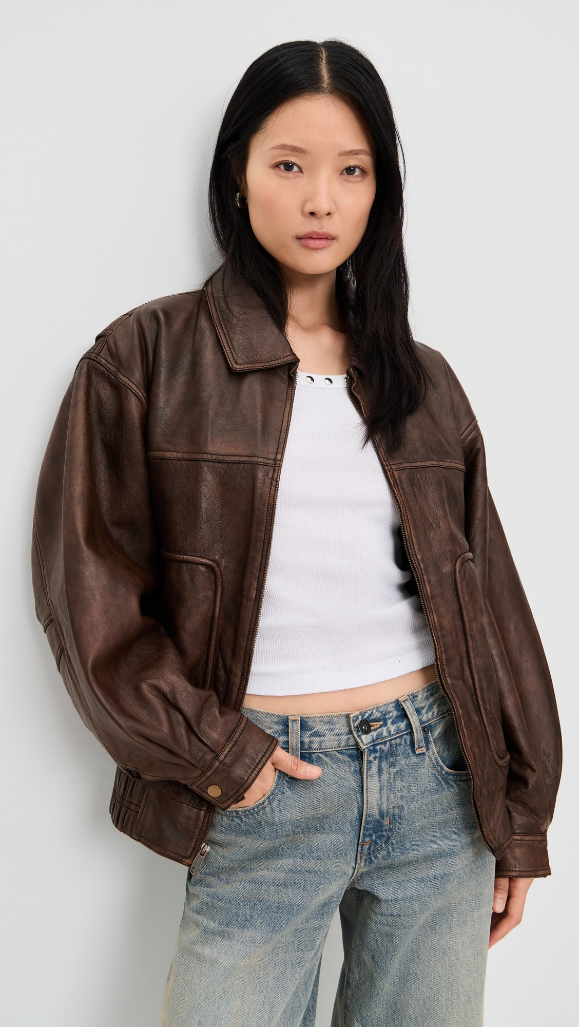 The Luca Leather Bomber Jacket | Shopbop
