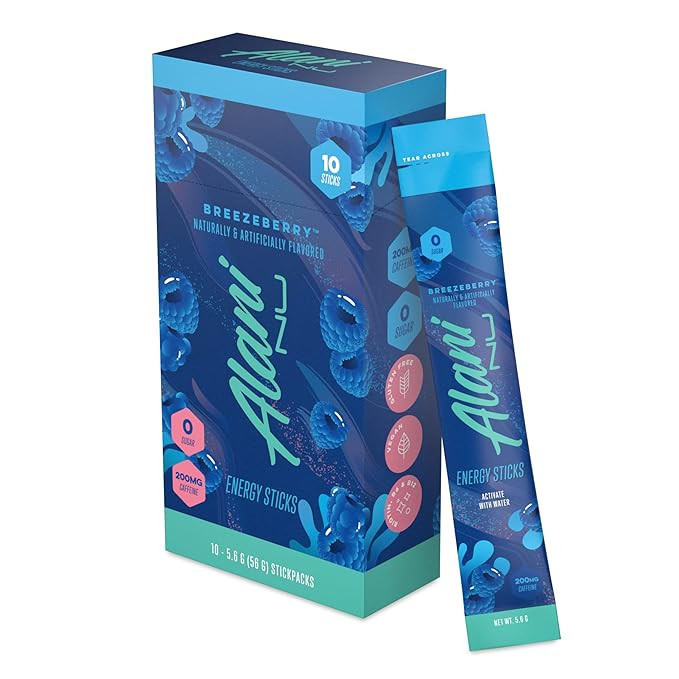 Alani Nu BREEZEBERRY, Energy Sticks Drink Powder, 200mg Caffeine, Pre Workout Performance with An... | Amazon (US)