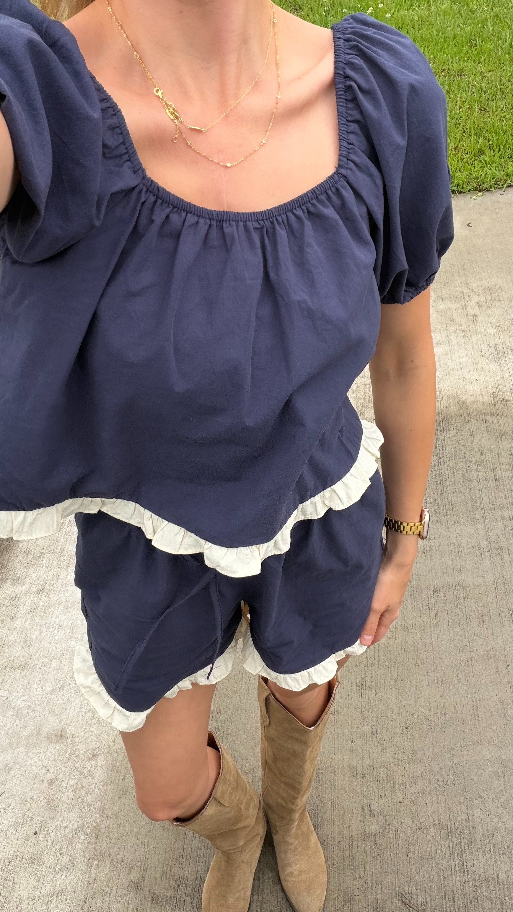 Cutest navy matching set - super nursing friendly! Wearing S 

 #LTKootd