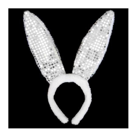 SeasonsTrading White Plush Sequin Bunny Ears Costume Dress Up | Walmart (US)