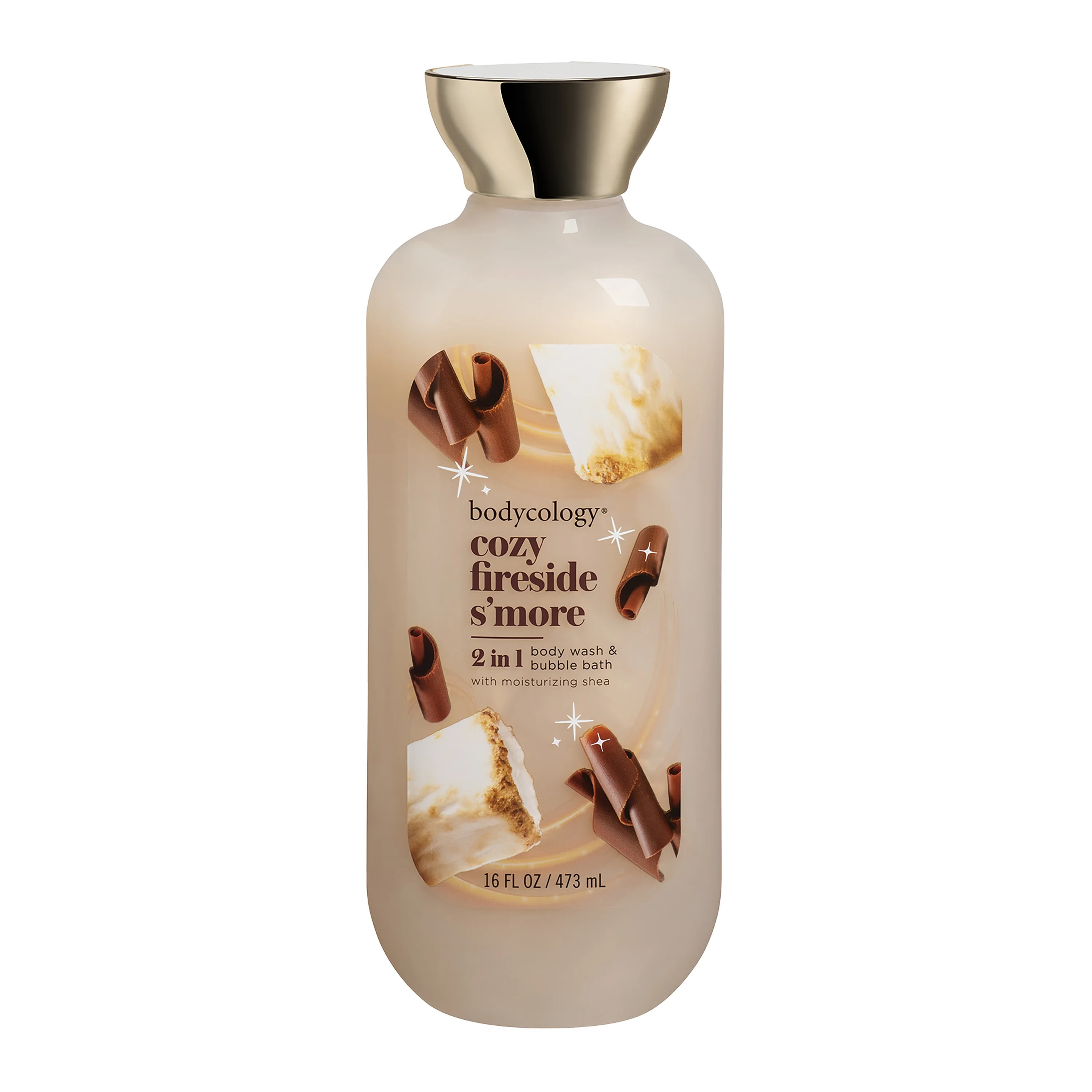 Bodycology 2 in 1 Body Wash & Bubble Bath, Cozy Fireside S'more,16 oz | Walmart (US)