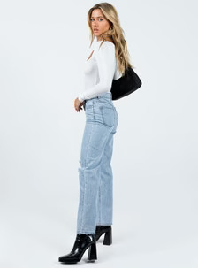 Delmore Straight Leg Jeans Mid Wash Denim | Princess Polly US