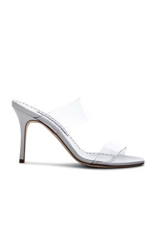 Manolo Blahnik PVC Scolto Sandals in Blanc de Blanc | FWRD | FWRD 