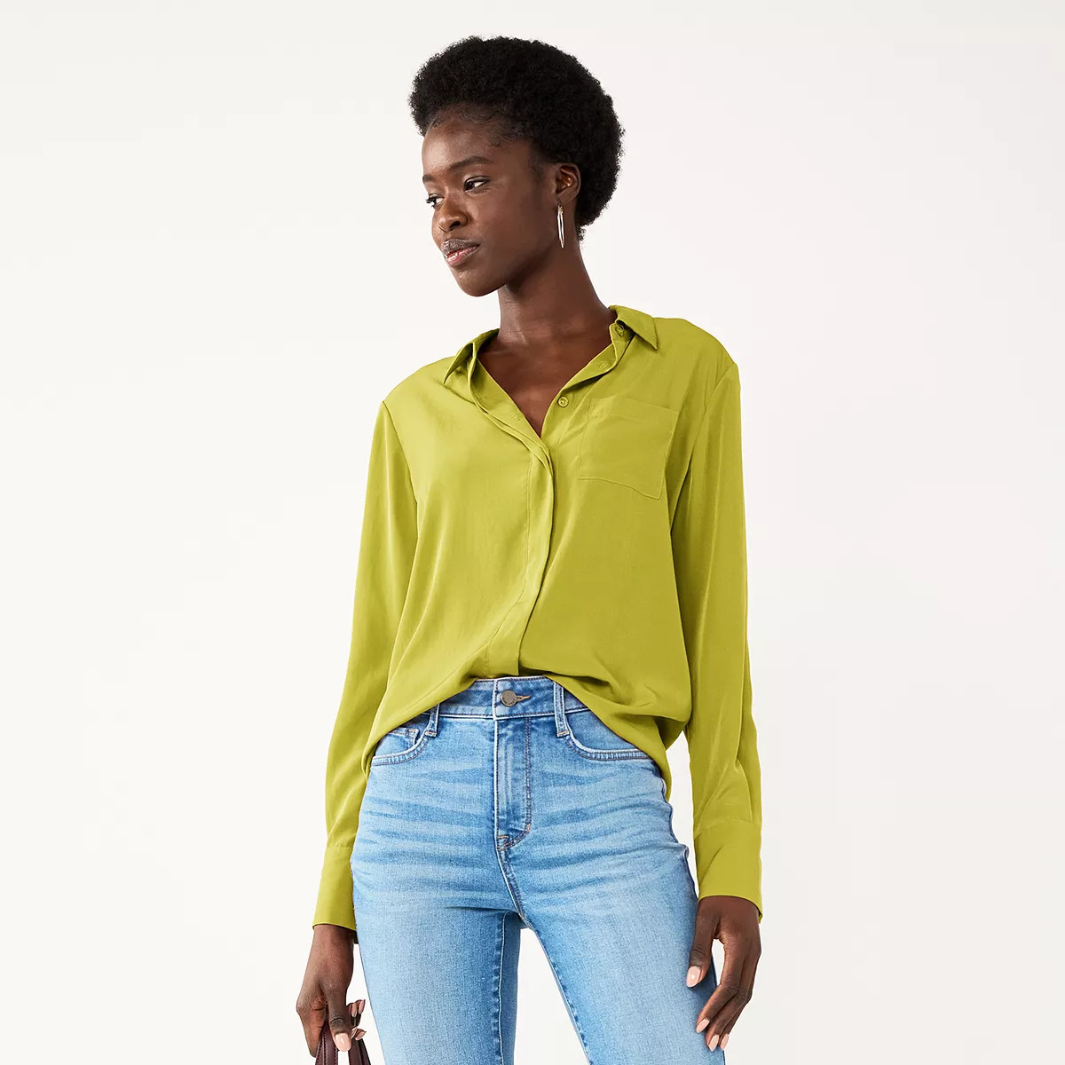 Women's Nine West Drapey Button Down Shirt | Kohl's