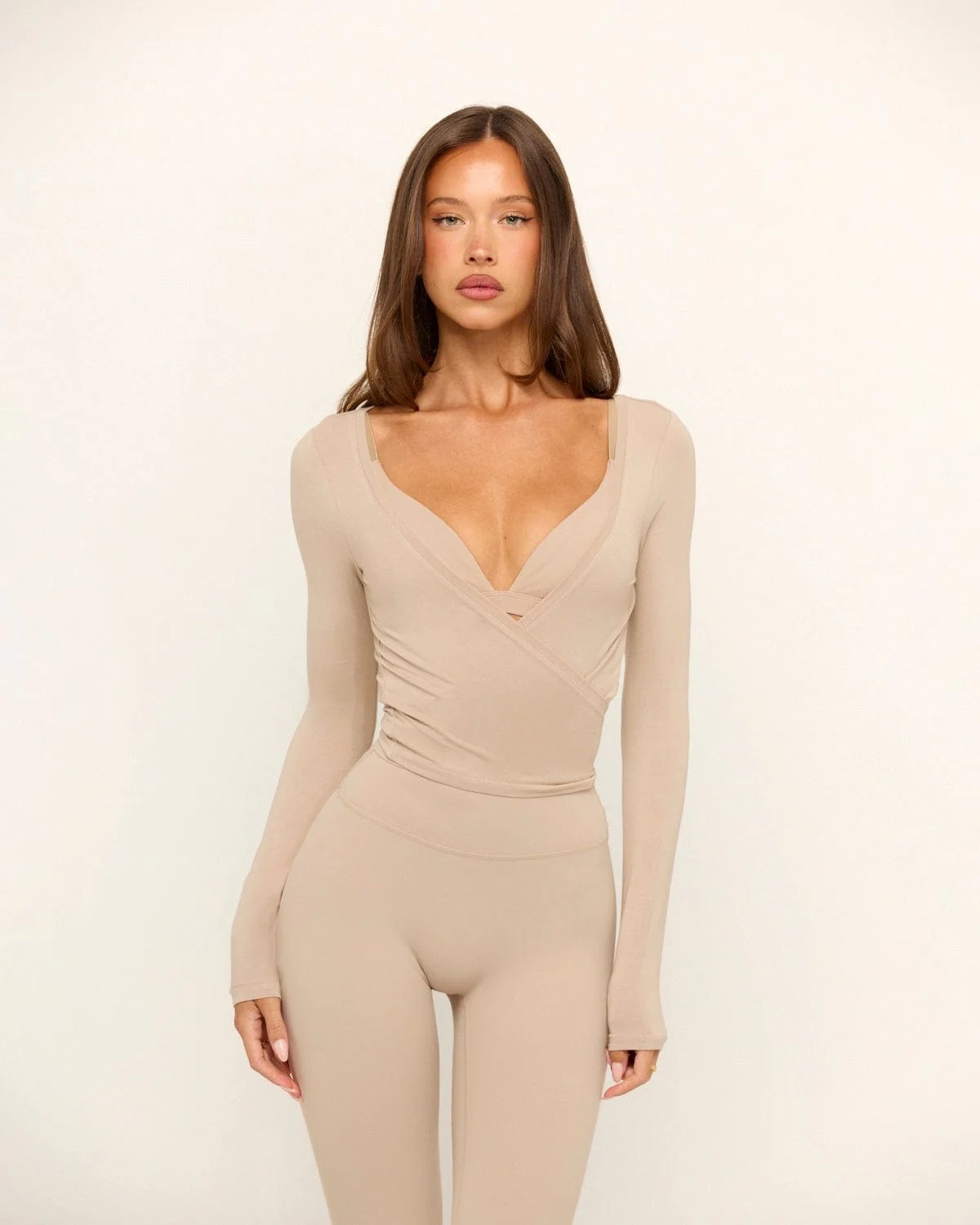 Ballet Wrap Top | Fawn | Crop Shop Boutique US