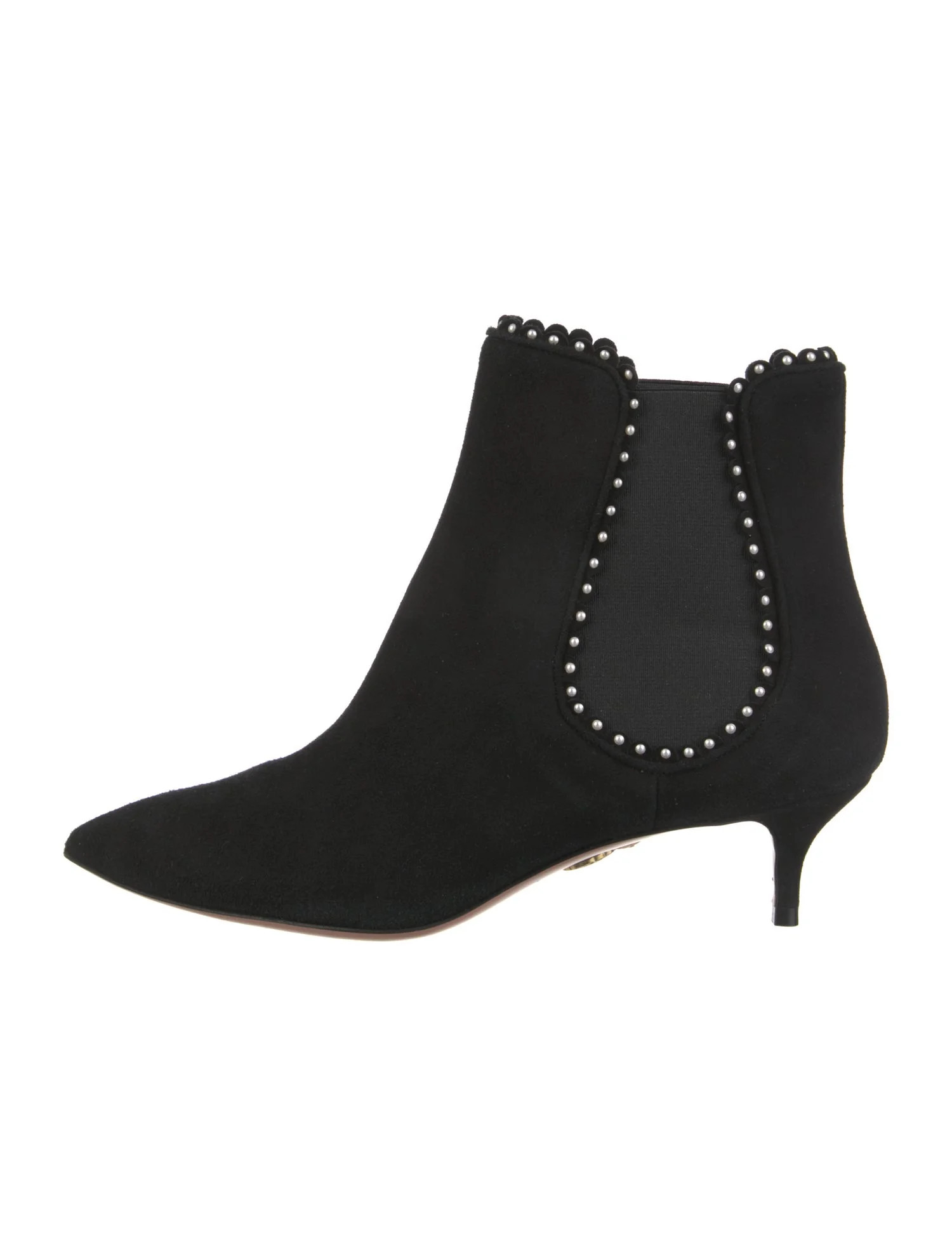 Suede Scalloped Accent Chelsea Boots | The RealReal