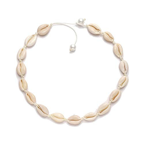CENAPOG Pearls Shell Choker Necklace for Women Seashell Necklace Puka Shell Necklace Handmade Hawaiian Beach Jewelry for Summer | Amazon (US)