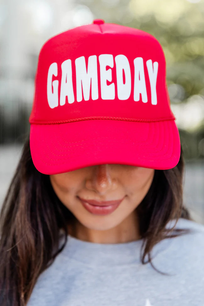 Gameday Red Trucker Hat | Pink Lily