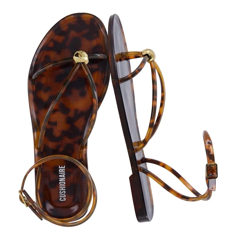 Cushionaire Vita Jelly Sandals for Women, Casual Lightweight Womens Strappy Sandals with Adjustab... | Walmart (US)