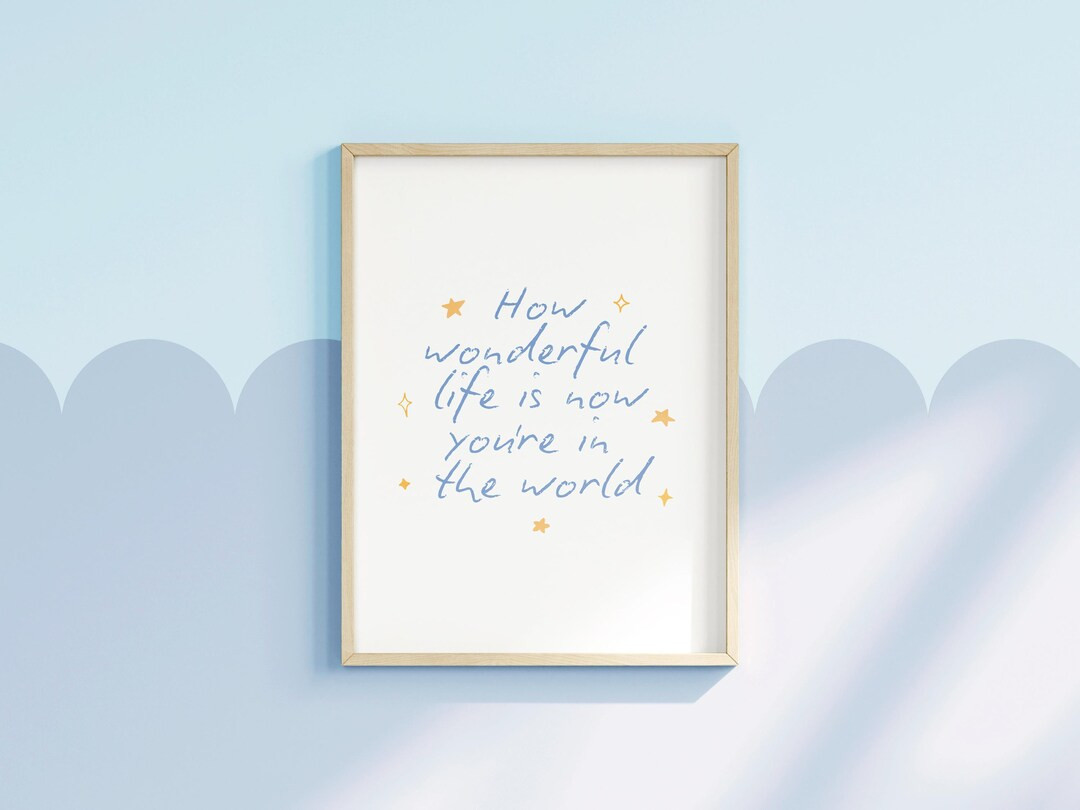 How Wonderful Life is Textured Nursery Print for Baby Boys Nursery | Blue Nursery Prints, Baby Bo... | Etsy (US)