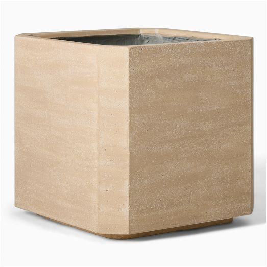 Beveled Ficonstone Indoor/Outdoor Planters | West Elm (US)