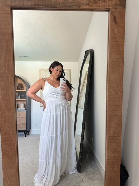 Midsize curvy white maxi dress from Walmart! 

Bridal dress, affordable summer outfit, bachelorette lunch outfit

#LTKMidsize #LTKWedding #LTKFindsUnder50