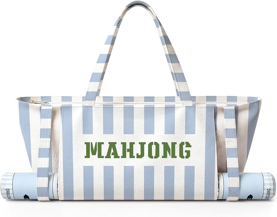 Shinylin 28 x 9 Inches Floral Mahjong Bag for Tiles and Racks Canvas Tote Bag with Mat Holder Acc... | Amazon (US)