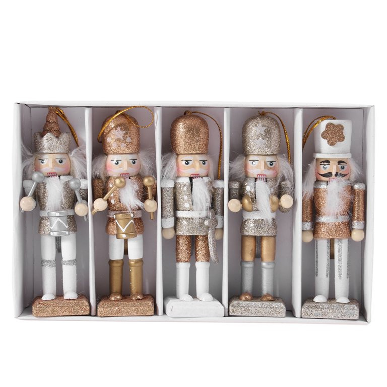 1 Set Christmas Wooden Doll Decor Christmas Nutcracker Doll Pendant Creative Glittering Powder Do... | Walmart (US)