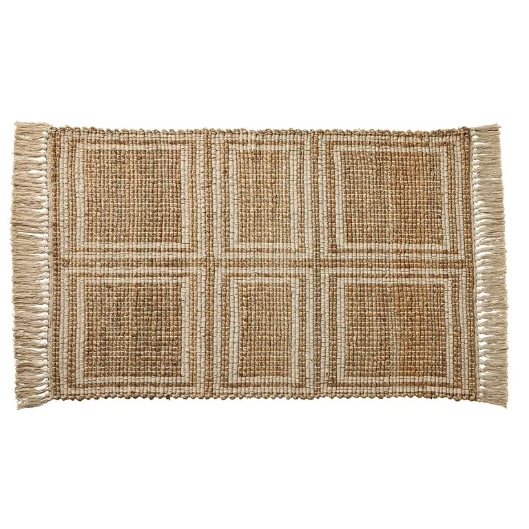 Better Homes & Gardens Ivory & Natural Interlocking Jute 24" x 36" Accent Rug | Walmart (US)