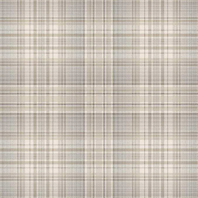 Norwall AF37721 Check Plaid Pre-Pasted Wallpaper, Beige, Coffee, Sepia, Grey, Dove | Amazon (US)