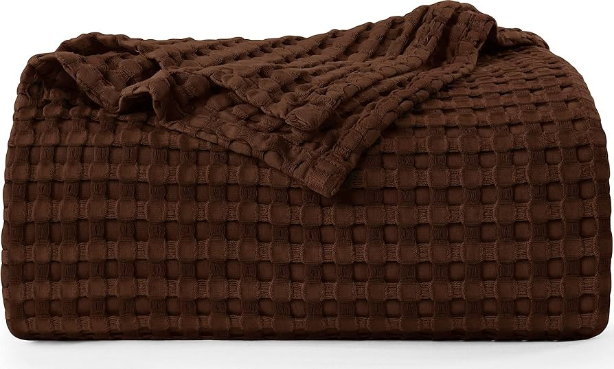 Utopia Bedding Cotton Waffle Blanket 300 GSM (Brown - 90x90 Inches) Soft Lightweight Breathable B... | Amazon (US)