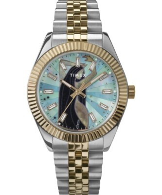 Timex x Jacquie Aiche 36mm Stainless Steel Bracelet Watch NIB Blue/green  | eBay | eBay US