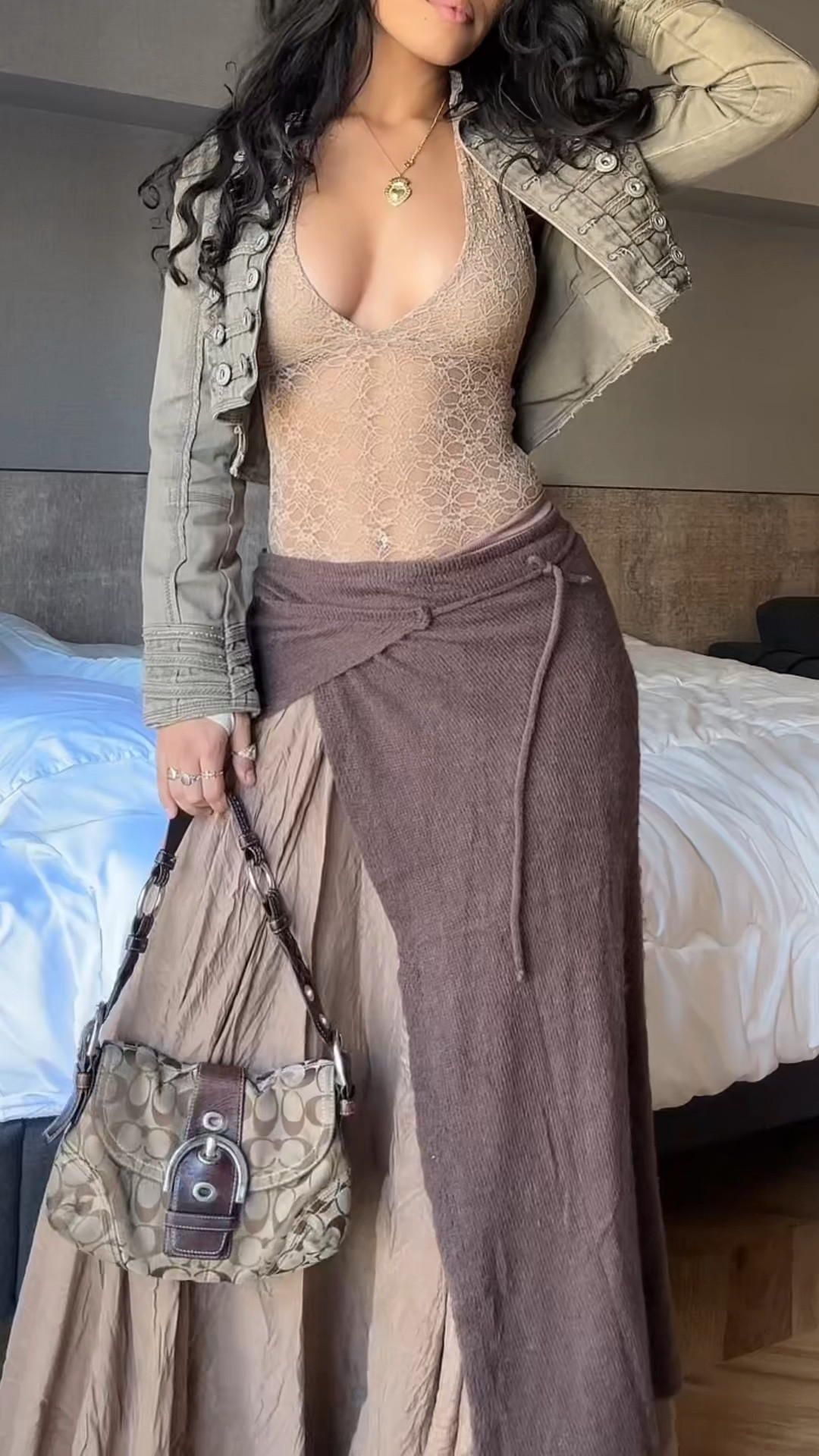 Outfit details:
jacket: vintage (label= by deep los angeles) 
top: @rendaluk 
skirt: handmade 
wrap: @finessestudios 
bag: coach 
leg warmers 
shoes : doc martens 

#LTKbeauty #LTKstyletip #LTKFestival