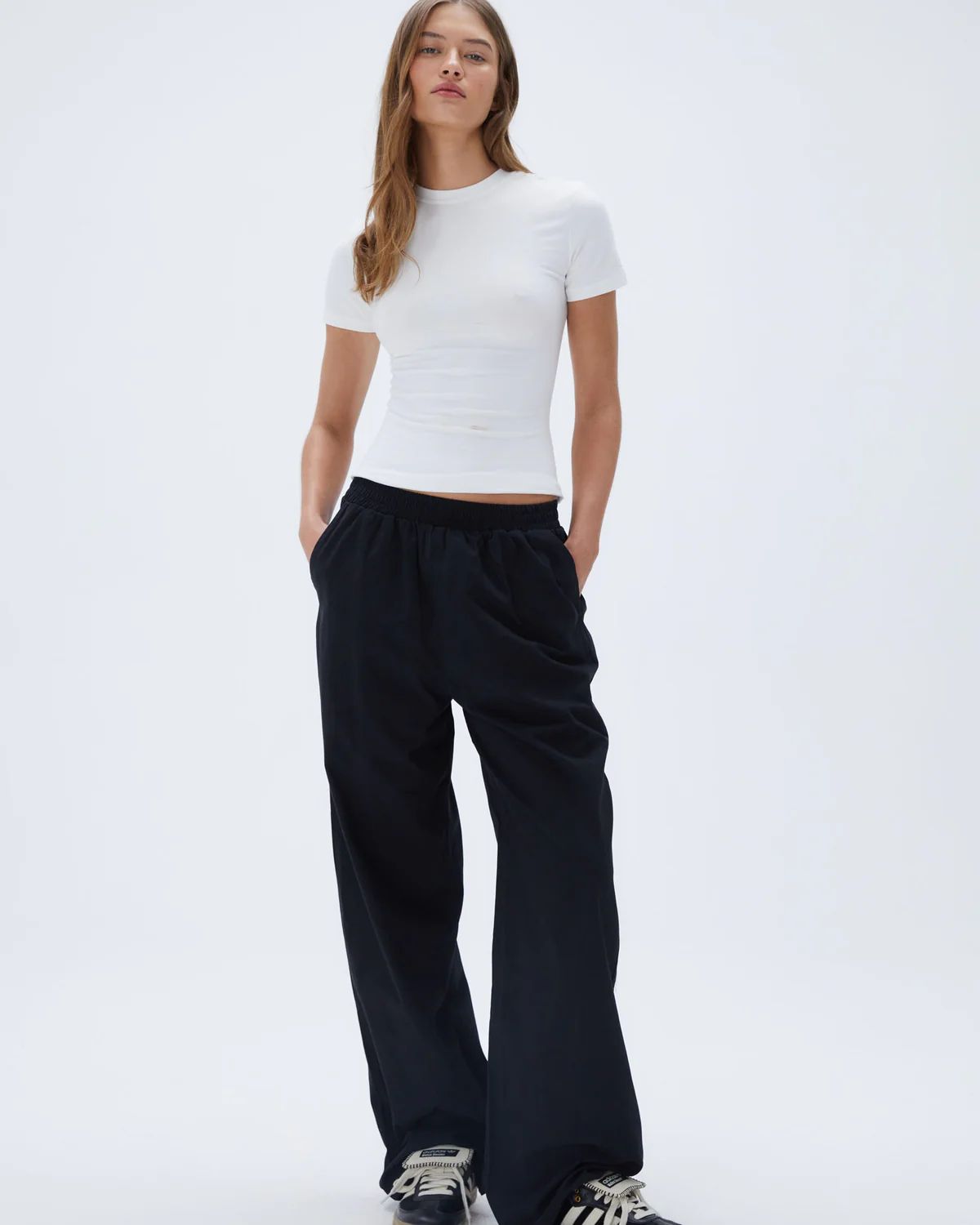 Cotton Pull on Pants - Black | Adanola UK