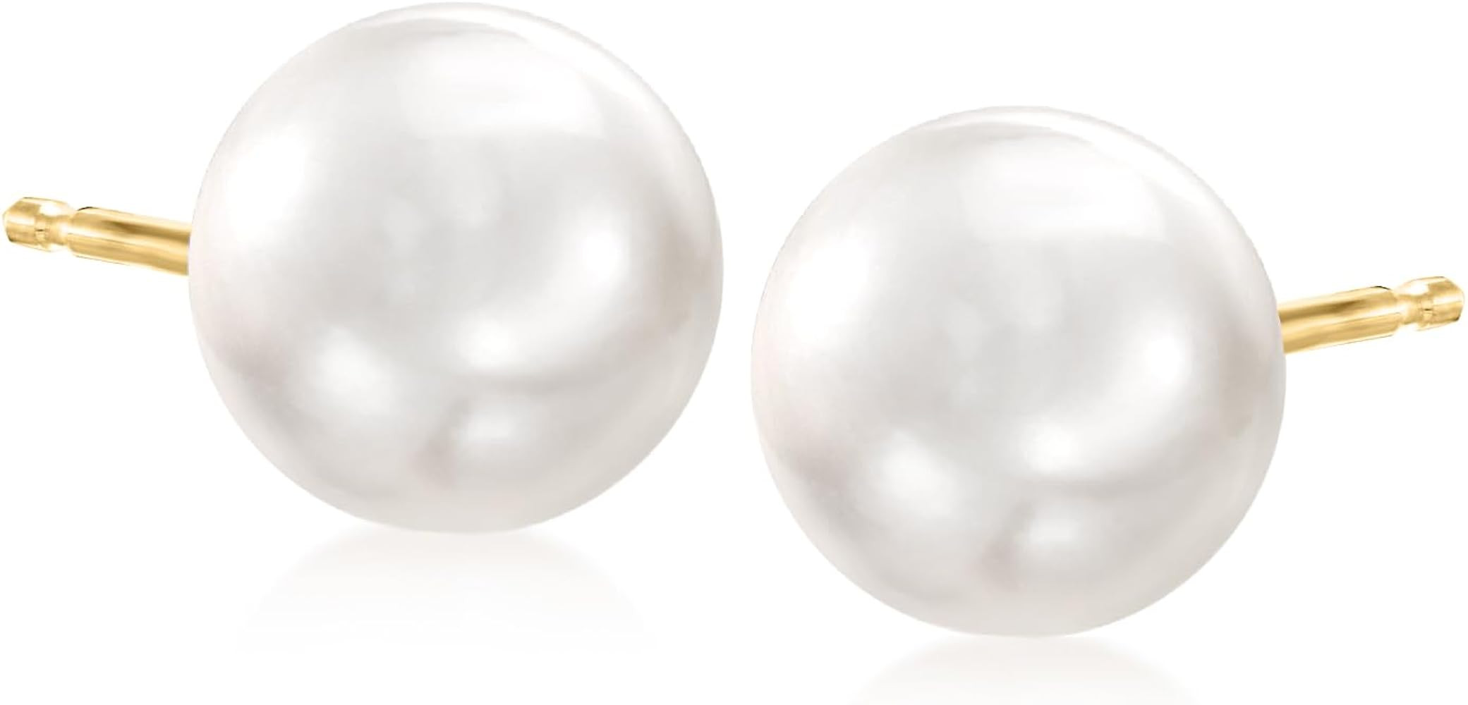 Ross-Simons 8-9mm Cultured Pearl Stud Earrings in 14kt Yellow Gold | Amazon (US)