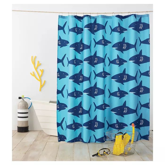 Shark Shower Curtain Navy - Pillowfort™ | Target