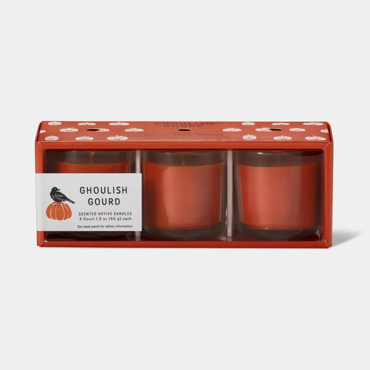 3pk Votive Giftset Ghoulish Gourd Halloween Candles Orange - Hyde & EEK! Boutique™ | Target
