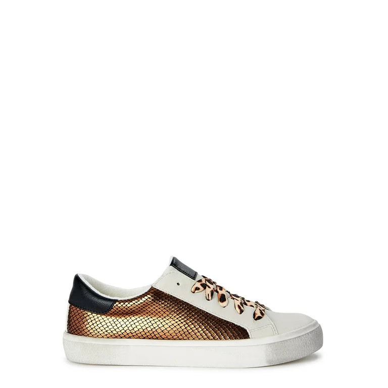 Scoop Women's Metallic Snake-Embossed Sneakers | Walmart (US)