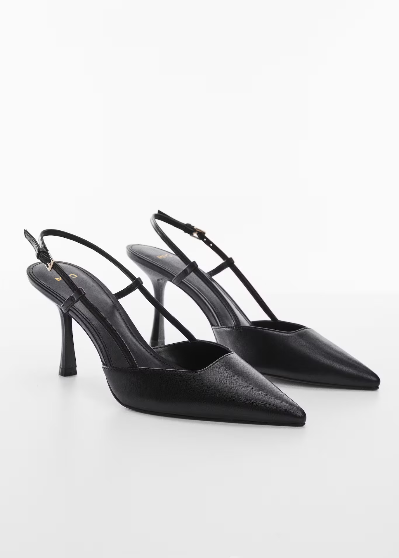 Sling back leather shoes | MANGO (US)