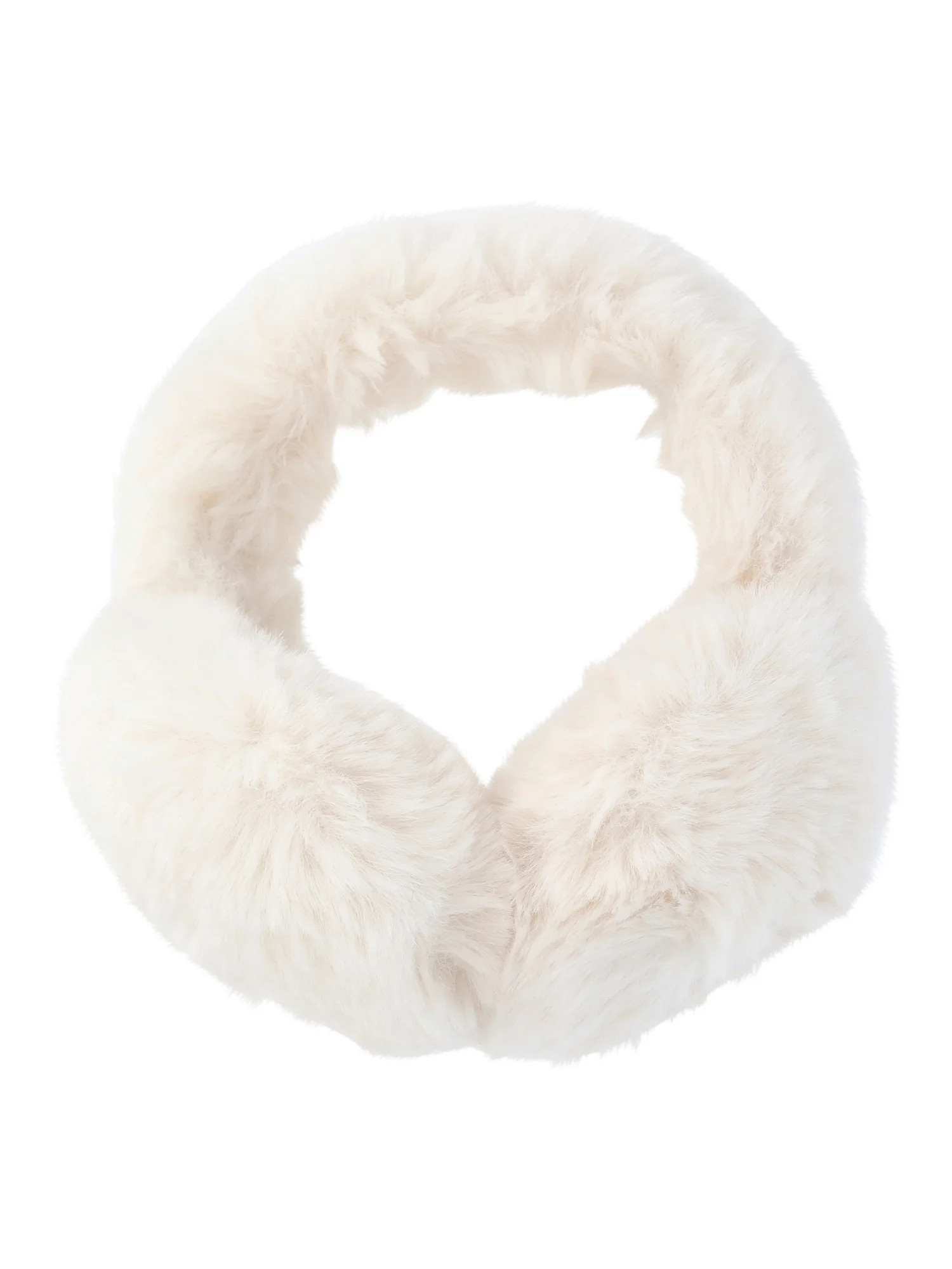 Time and Tru Women's Faux Fur Earmuffs, One Size, Ivory | Walmart (US)