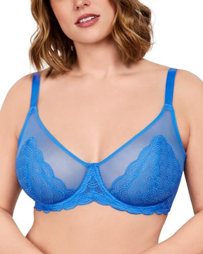HSIA Minimizer Bras for Women Large Bust Full Coverage Lace Plus Size Bra - Mermaid Scales Marine Blue | Amazon (US)