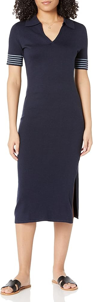 The Drop Women's Tessa Polo Jersey Midi Sweater Dress | Amazon (US)
