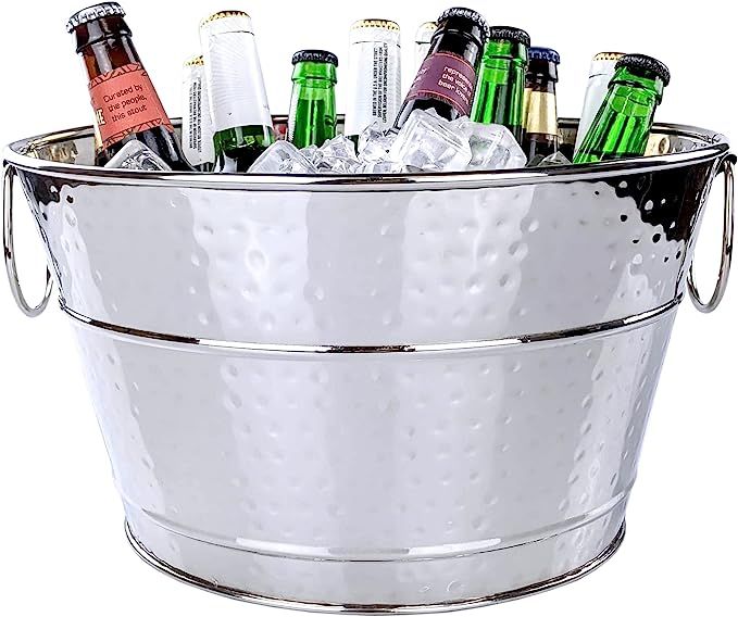 BREKX Stainless Steel Ice Bucket for Cocktail Bar/Leak-Proof/Hammered Drink Bucket for Parties- 1... | Amazon (US)