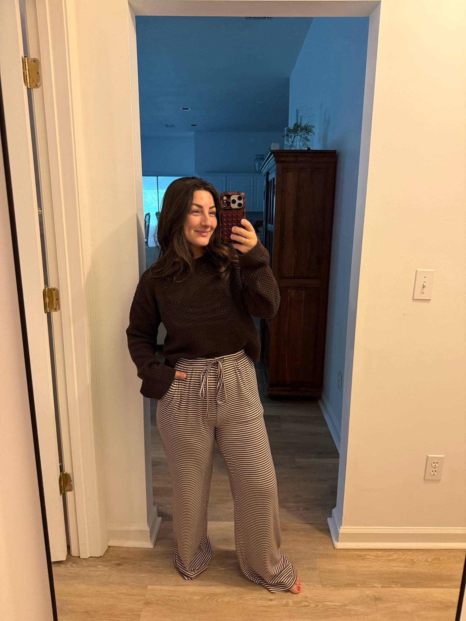 OOTD! 
Sweater size small petite 
Pants from a set! Size small 
Pants are long on me!

5’0” 140lbs

#LTKootd #LTKPetite