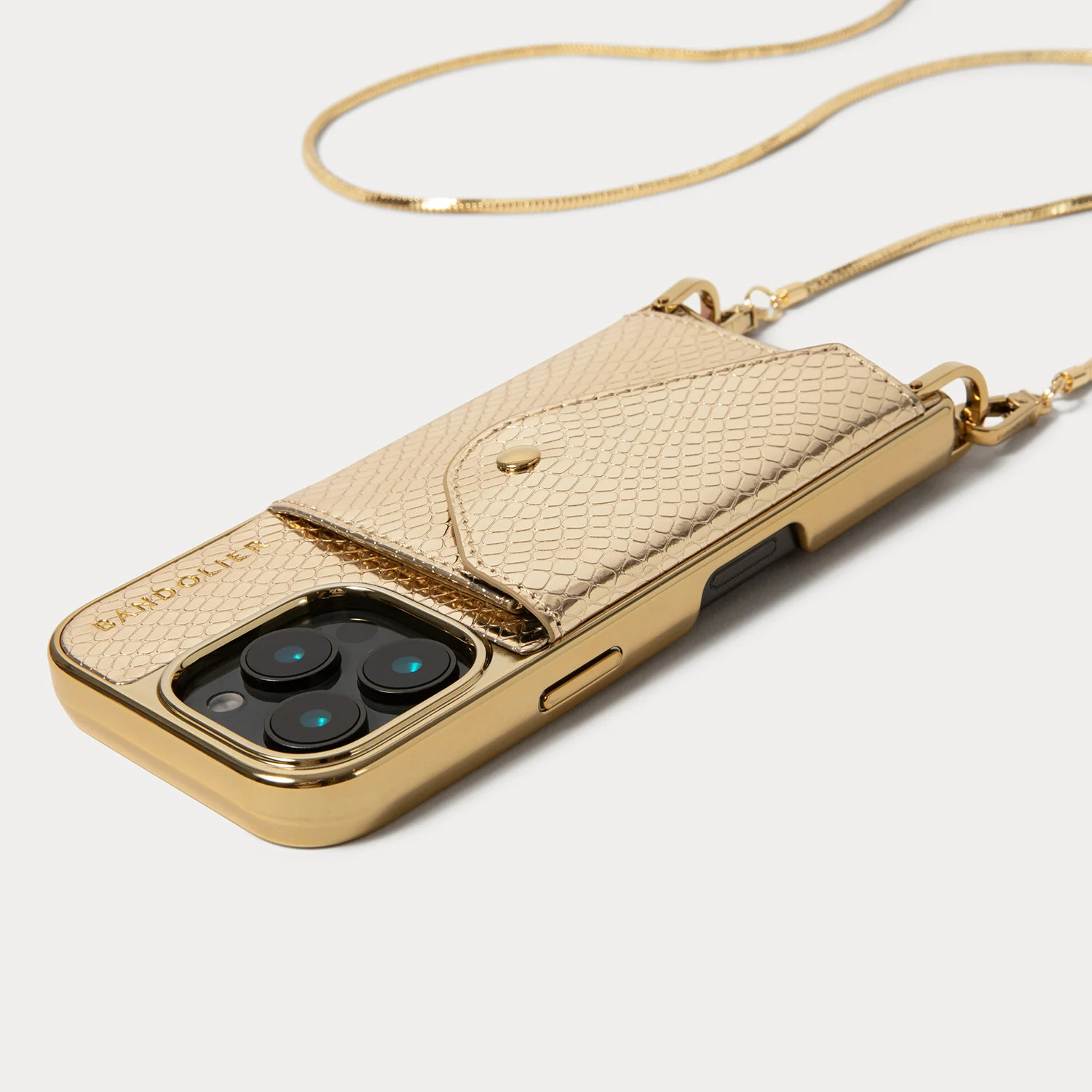 Gia Chrome Crossbody Phone Case - Chrome Gold/Gold | Bandolier