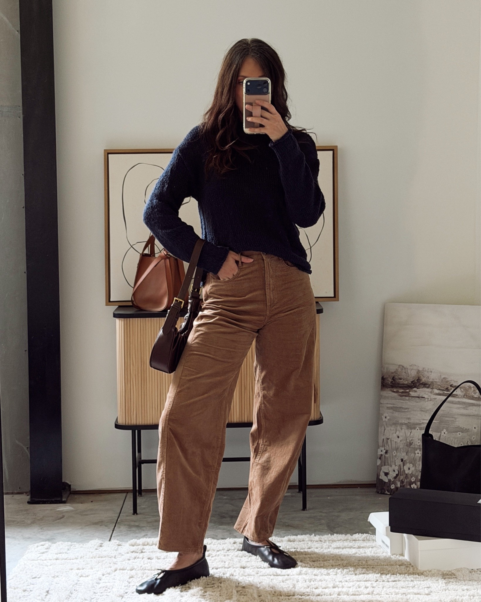 Gorgeous H&M pants paired with this beautiful sweater from amazing. Wearing small sweater and size 4 pants. The ballet flats are one of my favorite Fall purchases, incredible quality and a classic you will continue to wear next season

#LTKSaleAlert #LTKSeasonal #LTKOver40