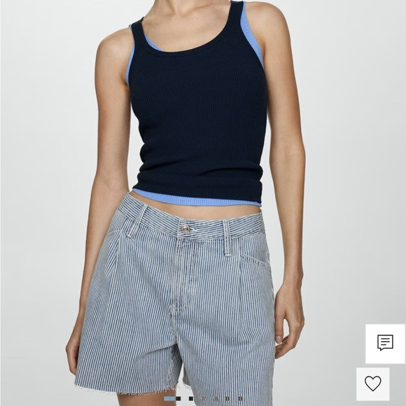 NWT mango STRIPE-PRINT DENIM SHORTS | Poshmark