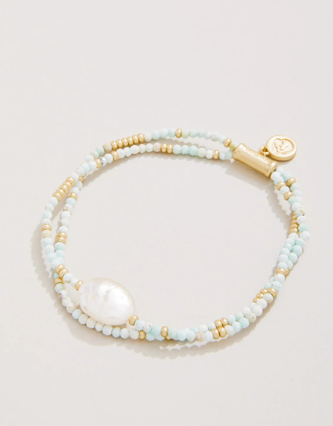Harmony Stretch Bracelet Light Turquoise/Pearl | Spartina 449