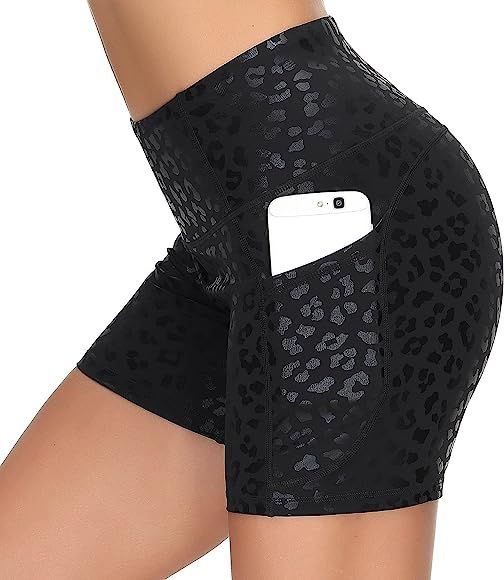 Dragon Fit High Waist Yoga Shorts for Women with 2 Side Pockets Tummy Control Running Home Workou... | Amazon (US)