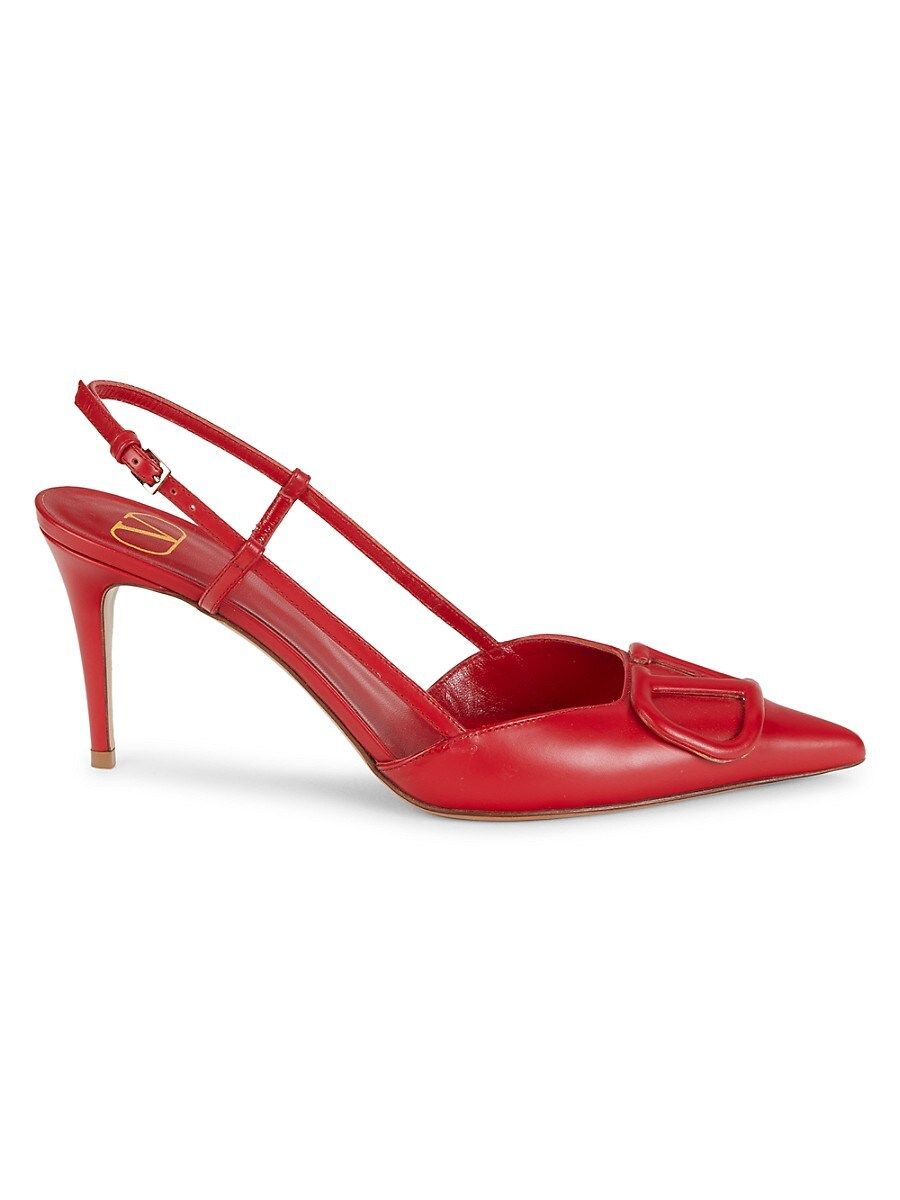 Valentino Garavani Women's Point Toe Leather Slingback Pumps - Red - Size 40 (10) | Saks Fifth Avenue OFF 5TH