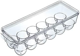 Egg Holder with Lid & Handles, 12 Eggs Tray Bins,Fridge Organizers and Storage Clear, BPA-Free Pl... | Amazon (US)