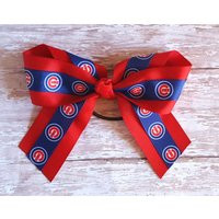 Chicago Cubs Bow/Cubs Ponytail Bow/Girl Cubs/Hair Bows/Ponytail Holder/Girls Bows/Cubs Clip Bow/ | Etsy (US)