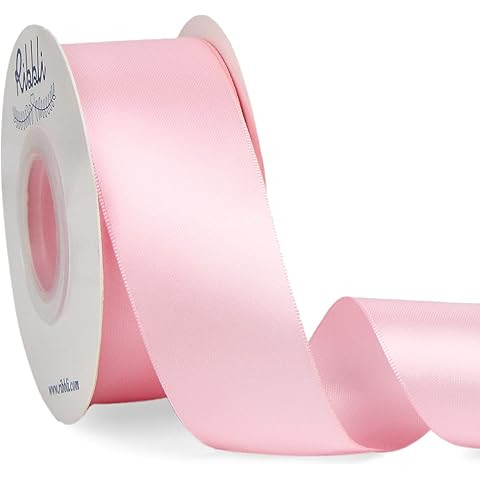 Double Face Lt.Pink Satin Ribbon 1-1/2 inch X 50 Yards Polyester Lt.Pink Ribbon for Gift Wrapping... | Amazon (US)