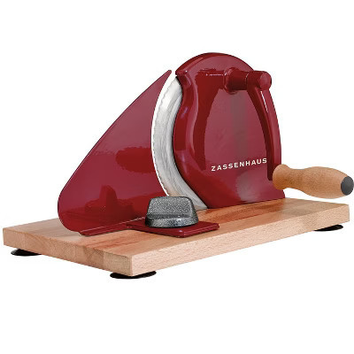 Zassenhaus Manual Bread Slicer, Hand Crank Home Bread Slicer, 11.75" x 8", Red | Target